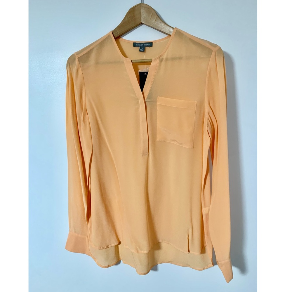 Tinley Road 100% Silk Peach Blouse - Picture 2 of 5